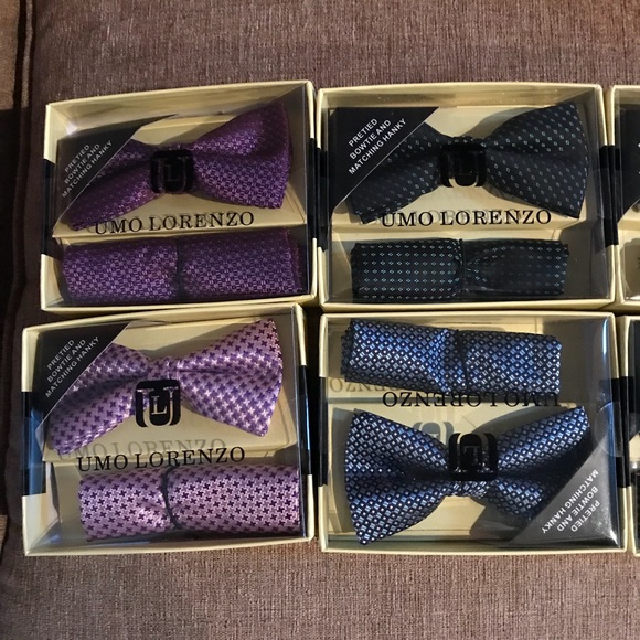 Set of 4 bow ties and hankies - Picture 1 of 1
